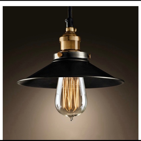Other - Black vintage hanging light with Edison bulb. New.